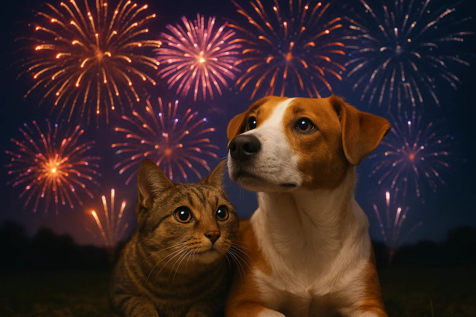 Fireworks and Pets — keeping tails wagging (and hearts calm) when the sky lights up